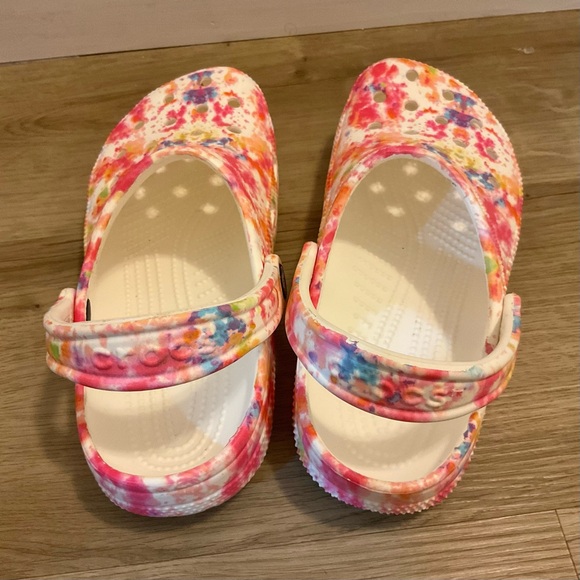 Crocs Classic Solar Rainbow Clogs Crocs Shoes Crocs Size 6 Tie Dye Crocs Orange - Picture 7 of 10